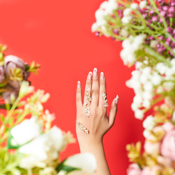 Whispers Forest Leafy Hand Ring