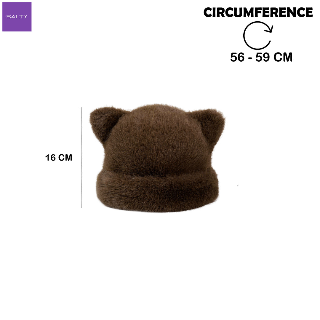 BearHug Plush Winter Cap - Brown
