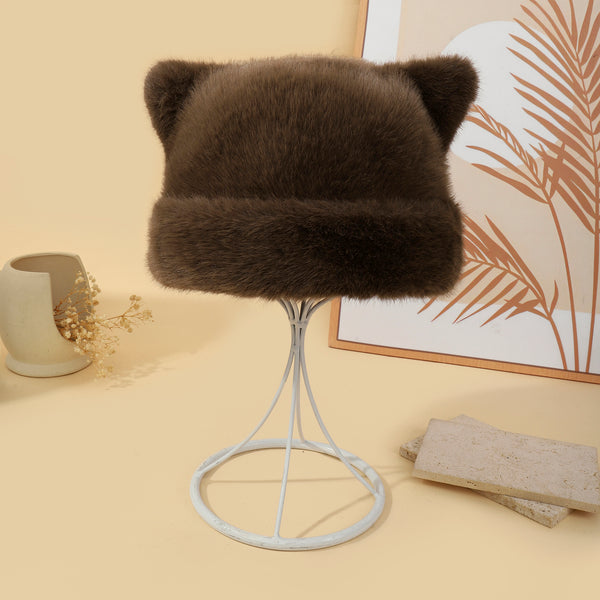 BearHug Plush Winter Cap - Brown