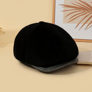 The Gatsby Corduroy Cap - Black - Salty Accessories