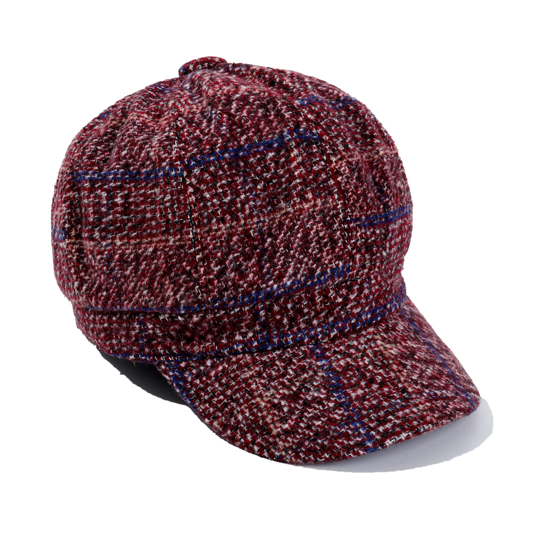 Vintage Grid Baker Boy Cap - Purple