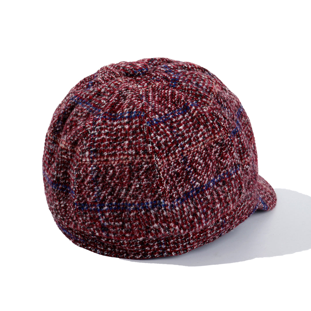 Vintage Grid Baker Boy Cap - Purple