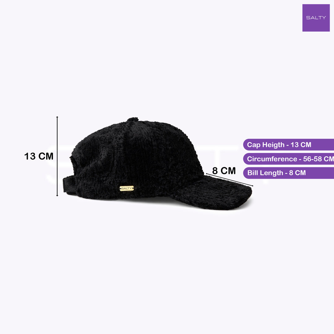 Cloud Soft Fuzzy Cotton Baseball Cap -Black