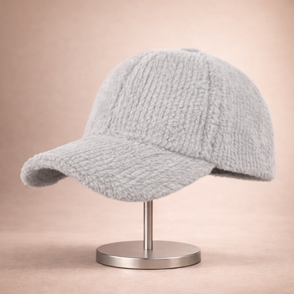 Cloud Soft Fuzzy Cotton Baseball Cap - Grey