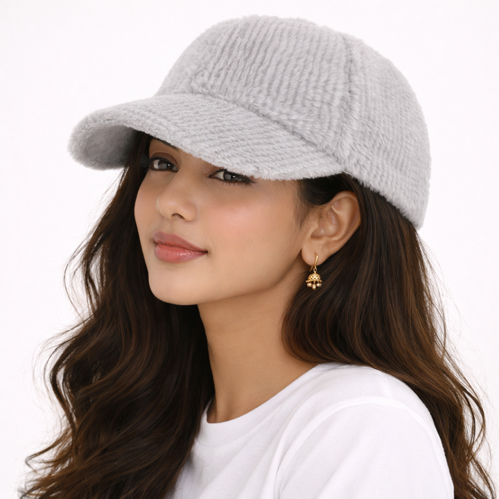 Cloud Soft Fuzzy Cotton Baseball Cap - Grey
