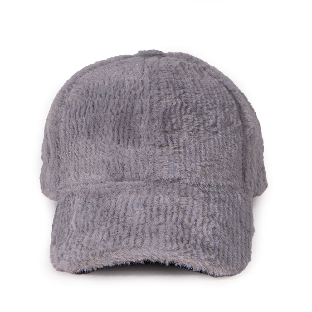 Cloud Soft Fuzzy Cotton Baseball Cap - Grey