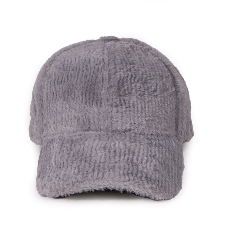 Cloud Soft Fuzzy Cotton Baseball Cap - Grey