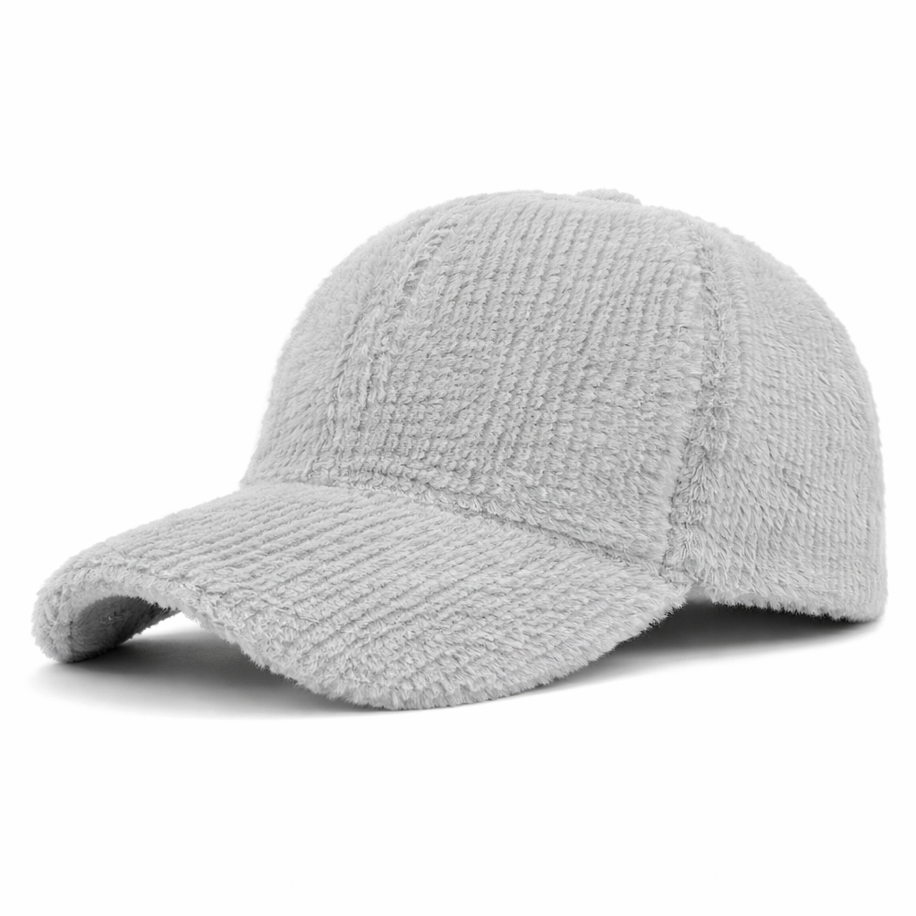 Cloud Soft Fuzzy Cotton Baseball Cap - Grey