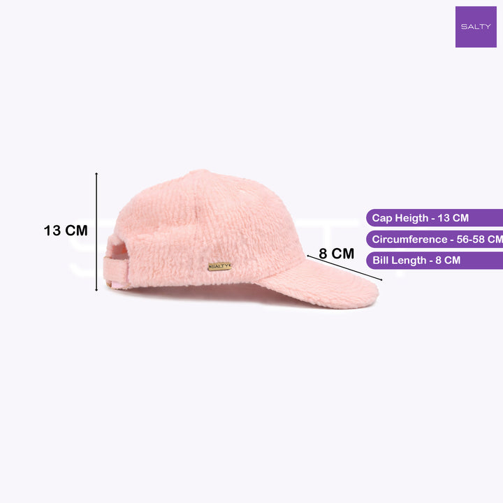 Cloud Soft Fuzzy Cotton Baseball Cap - Pink