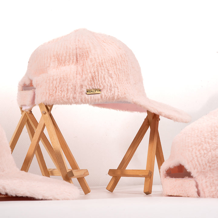 Cloud Soft Fuzzy Cotton Baseball Cap - Pink
