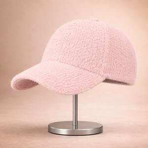 Cloud Soft Fuzzy Cotton Baseball Cap - Pink