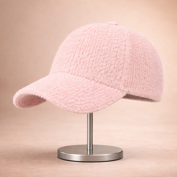 Cloud Soft Fuzzy Cotton Baseball Cap - Pink