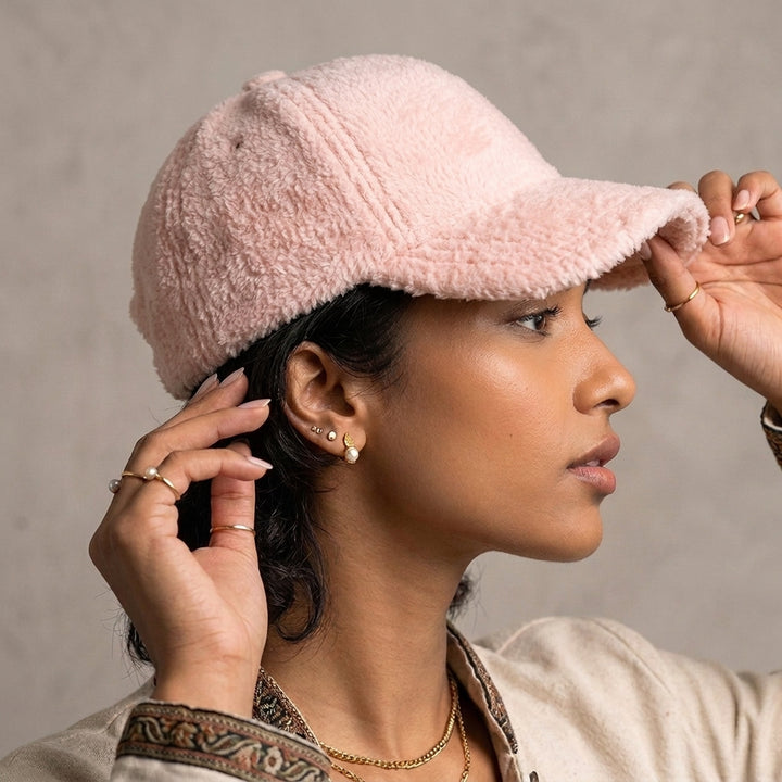 Cloud Soft Fuzzy Cotton Baseball Cap - Pink