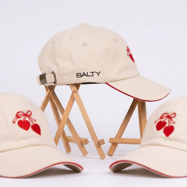 Cherry Heart Cap - Beige | Salty