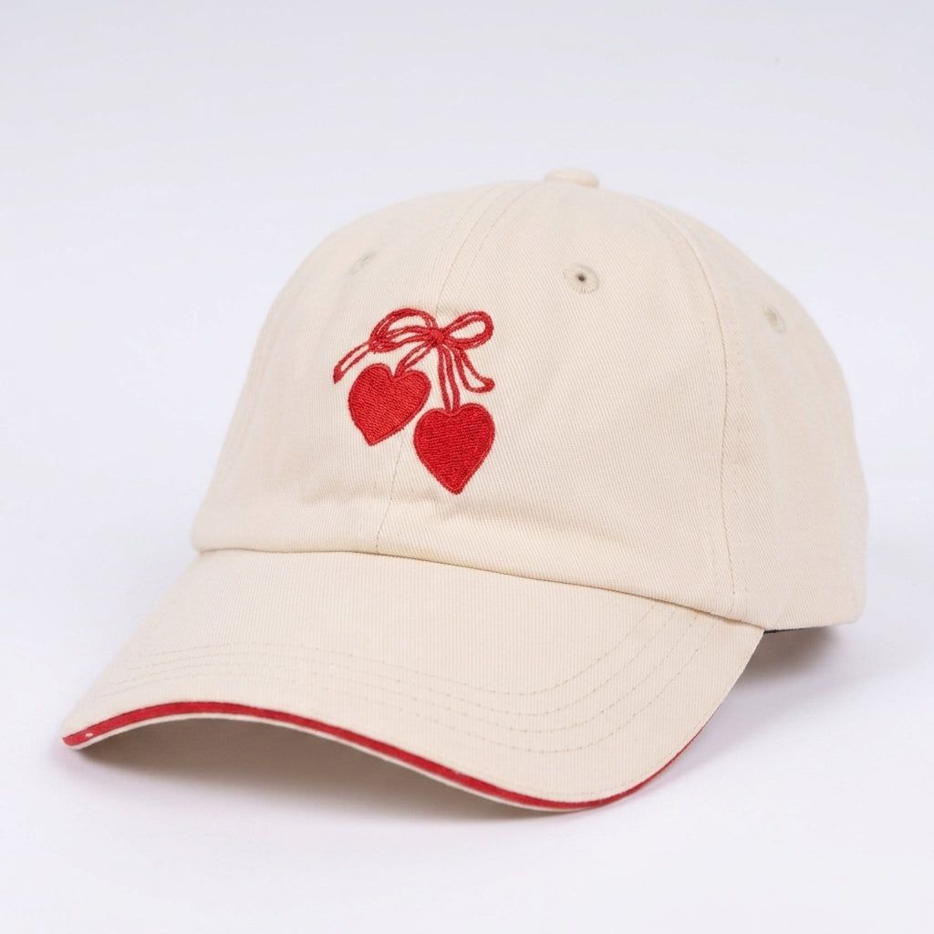 Cherry Heart Cap - Beige | Salty