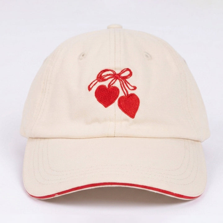 Cherry Heart Cap - Beige | Salty