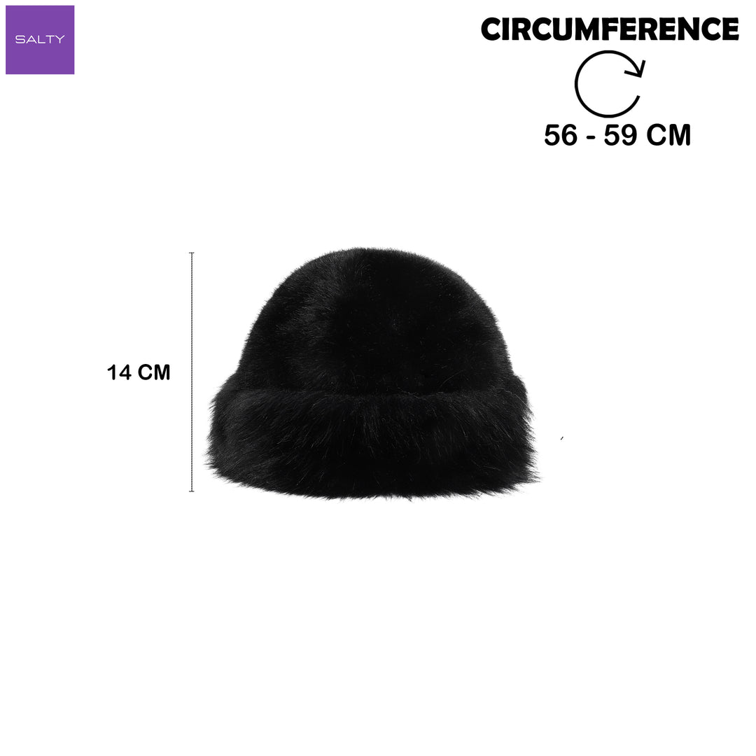Mink Touch Winter Hat - Black
