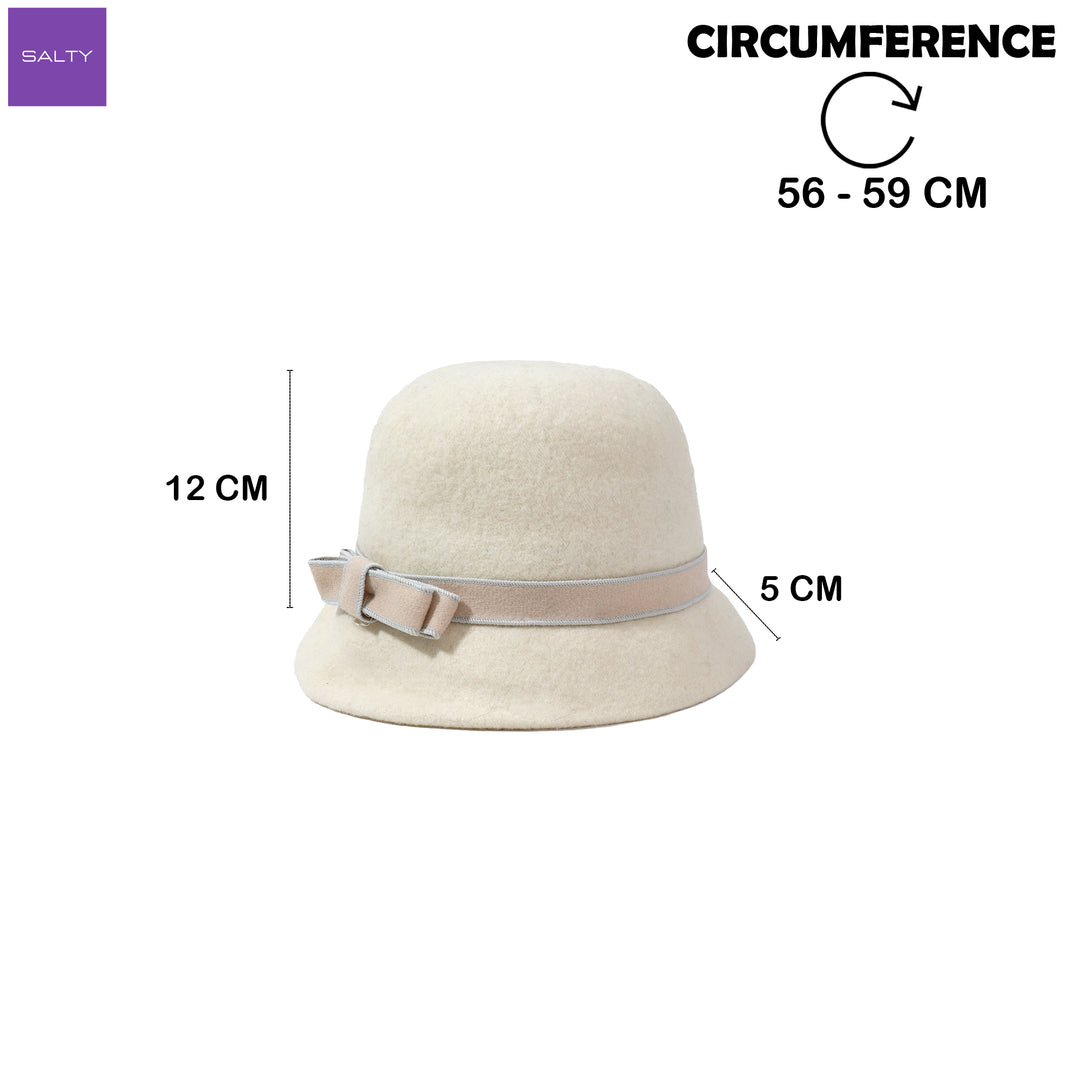 Pearl Mist Wool Cloche Hat - White