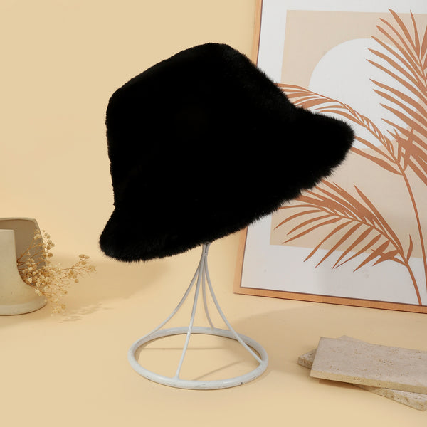 Luminara Plush Bucket Hat - Black