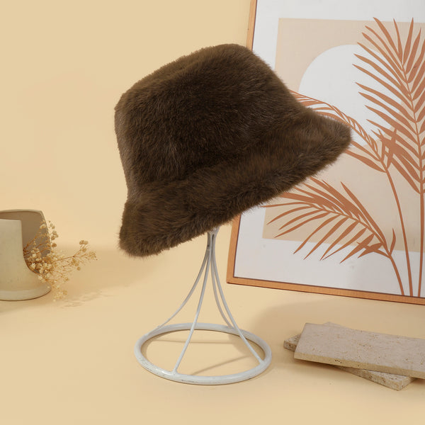 Luminara Plush Bucket Hat - Brown