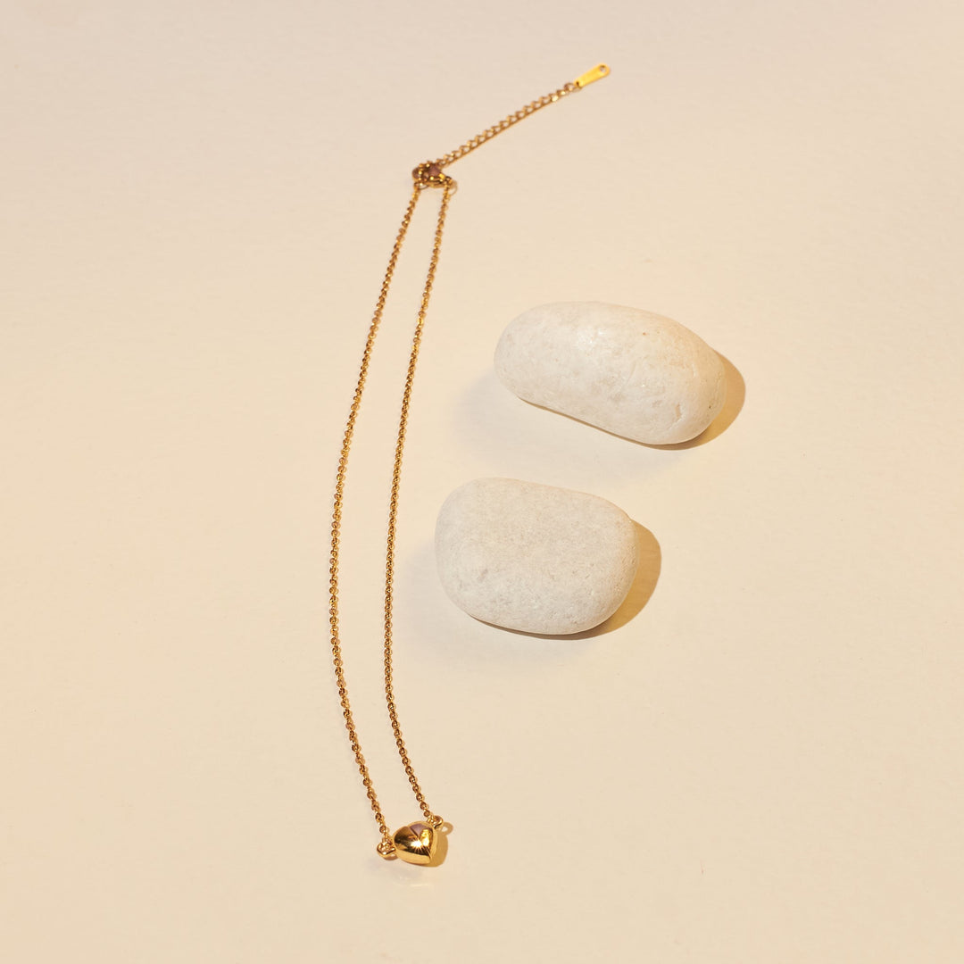 His and Hers Magnetic Heart Necklaces (Set of 2 Silver and Gold)