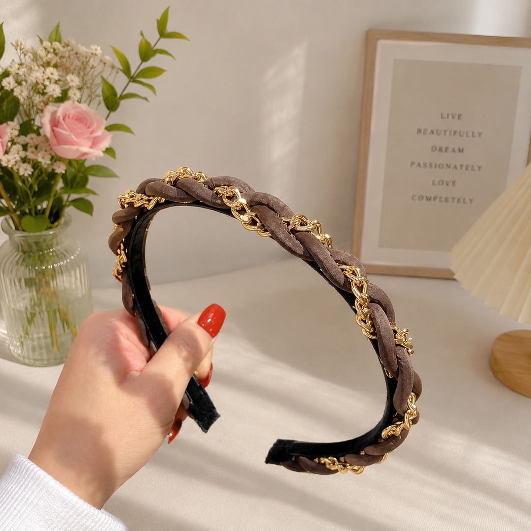 Bronze Leaf Twist Hair Band
