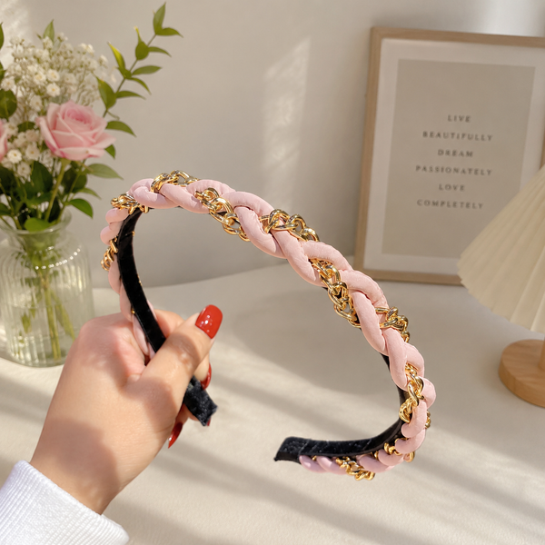 Pink Crown Twist Hair Band