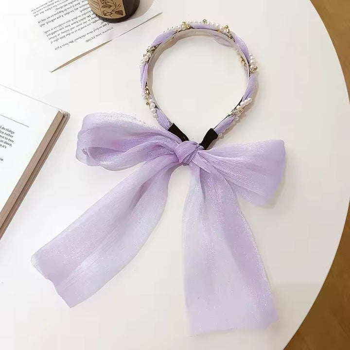 Purple Bow Hair Band