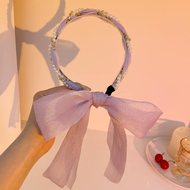 Purple Bow Hair Band