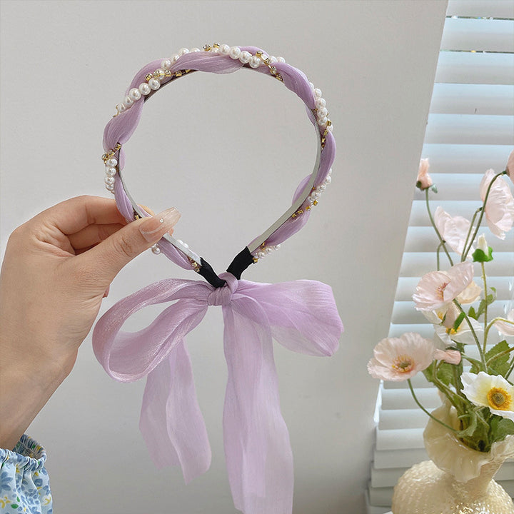 Purple Bow Hair Band