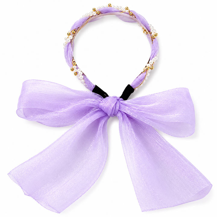 Purple Bow Hair Band