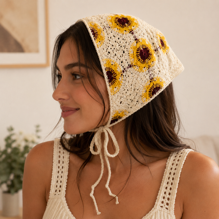 Sunflower Lace Hair Bandana