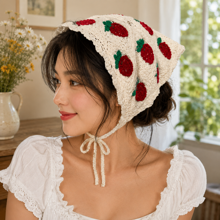 Strawberry Lace Hair Bandana