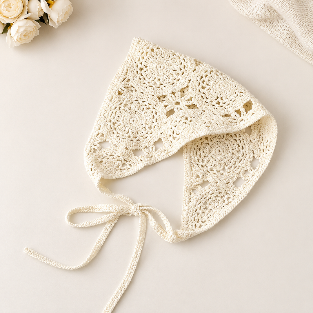 Ivory Lace Hair Bandana