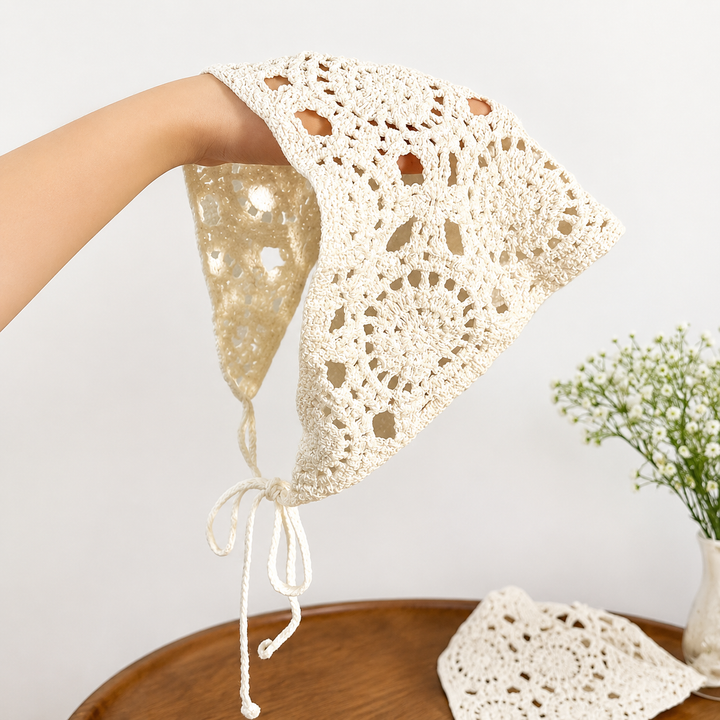 Ivory Lace Hair Bandana