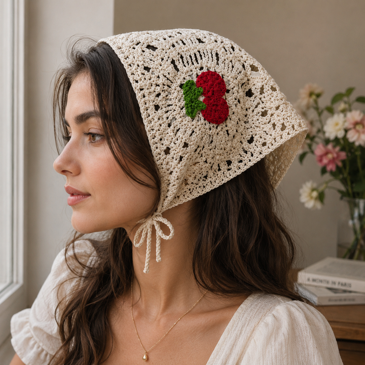 Cherry Lace Hair Bandana