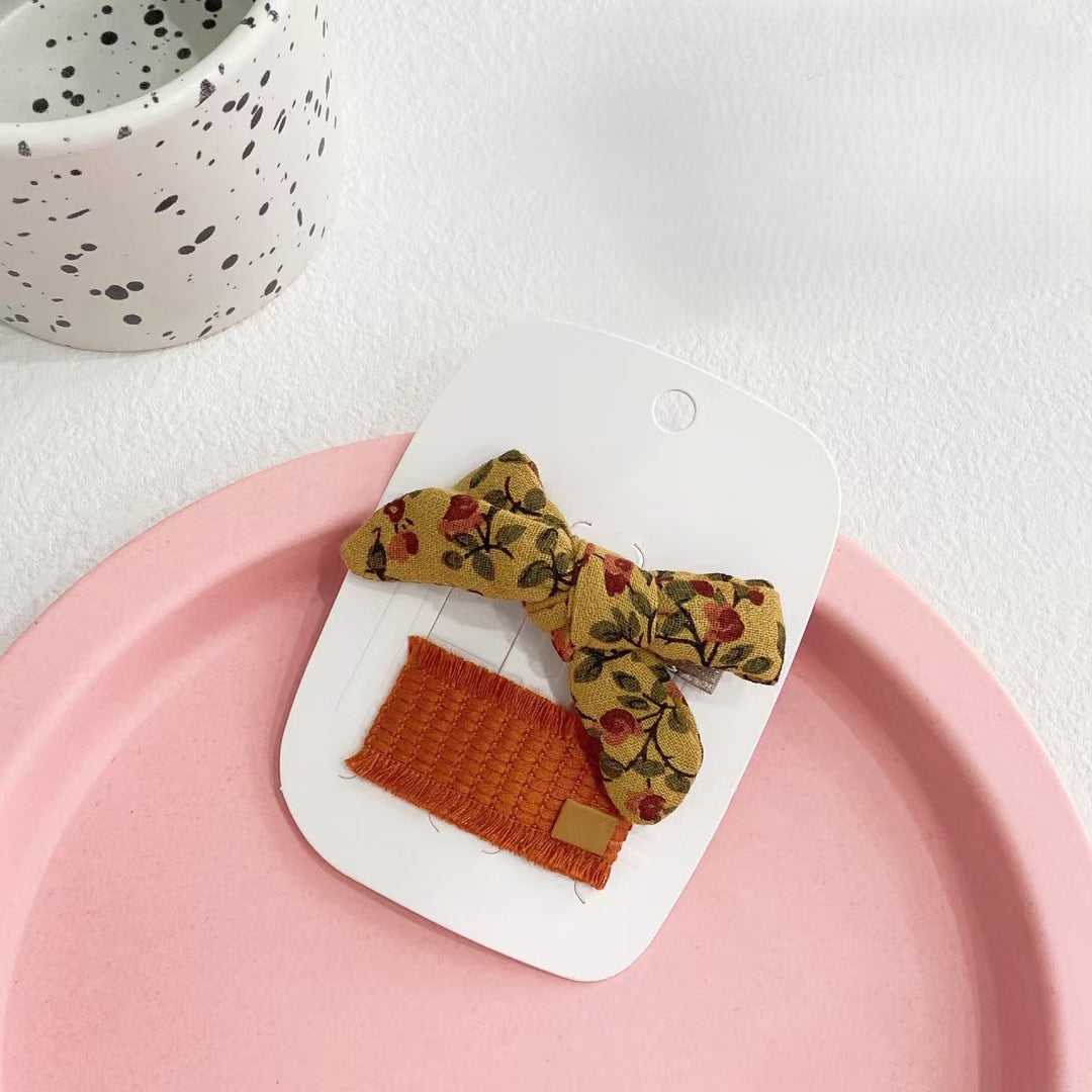 Vintage Bow Brown Hair Clip Set