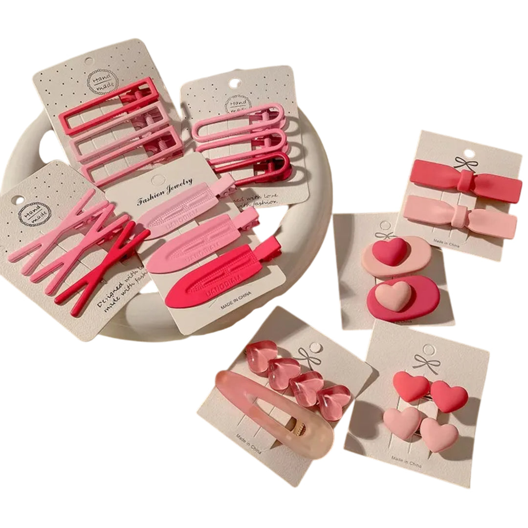 Set of 20 Beauty in Pink Hair Pins