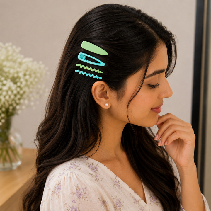 Green Duo Hair Clips