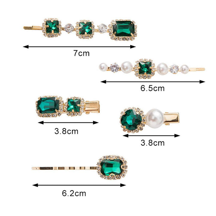Emerald Pearl Hair Pins