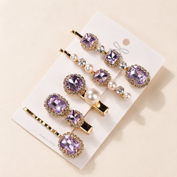 Lavender Pearl Hair Pins