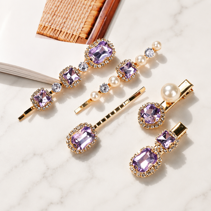 Lavender Pearl Hair Pins