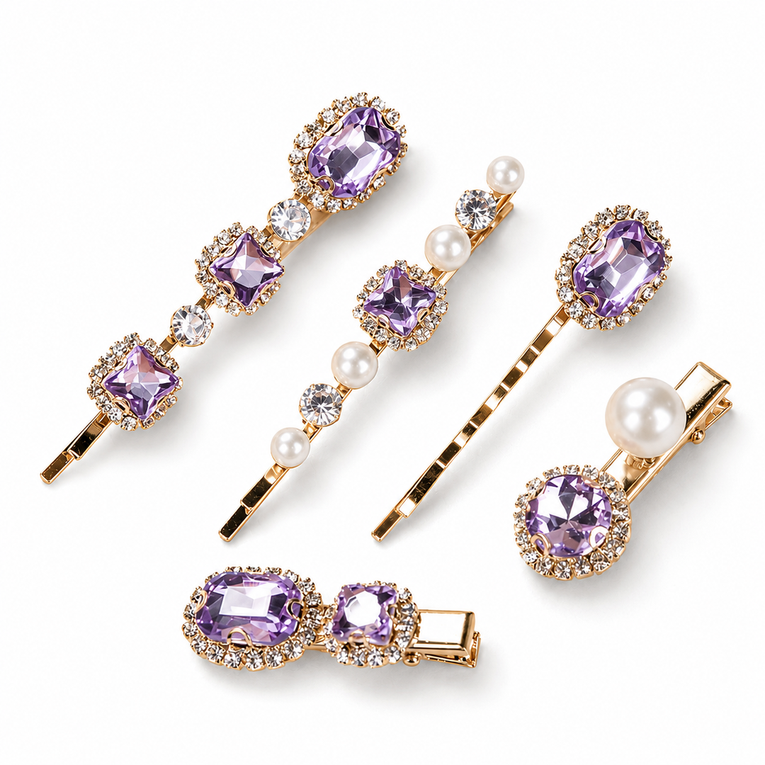Lavender Pearl Hair Pins