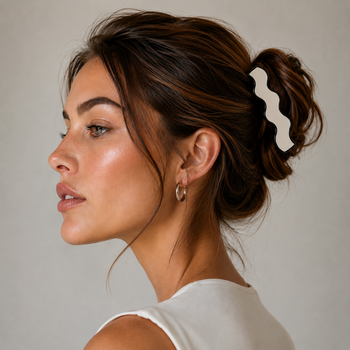 Cream Curve Hair Clip