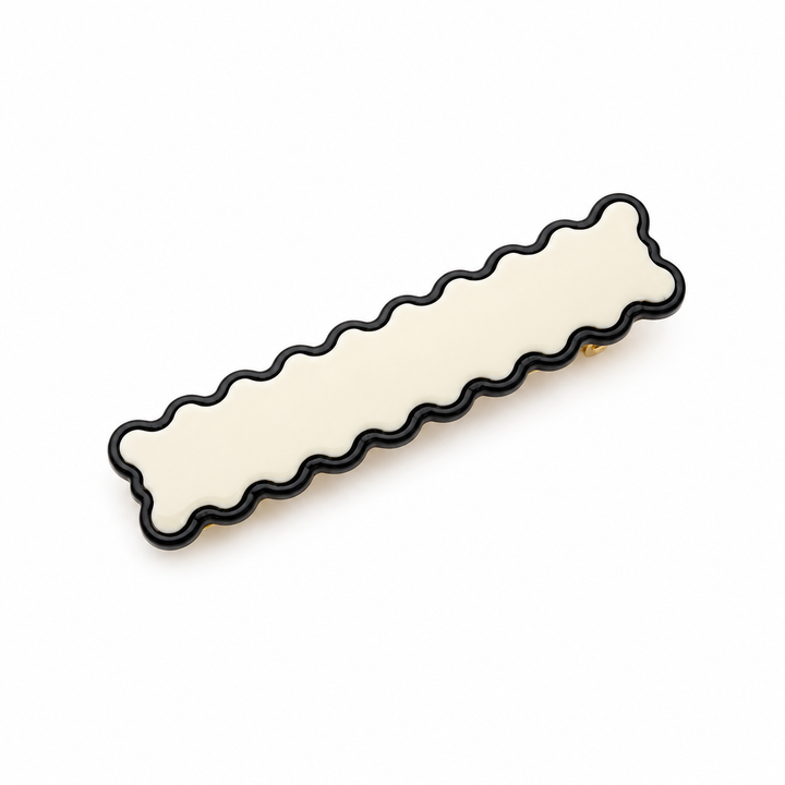 Cream Ripple Hair Clip