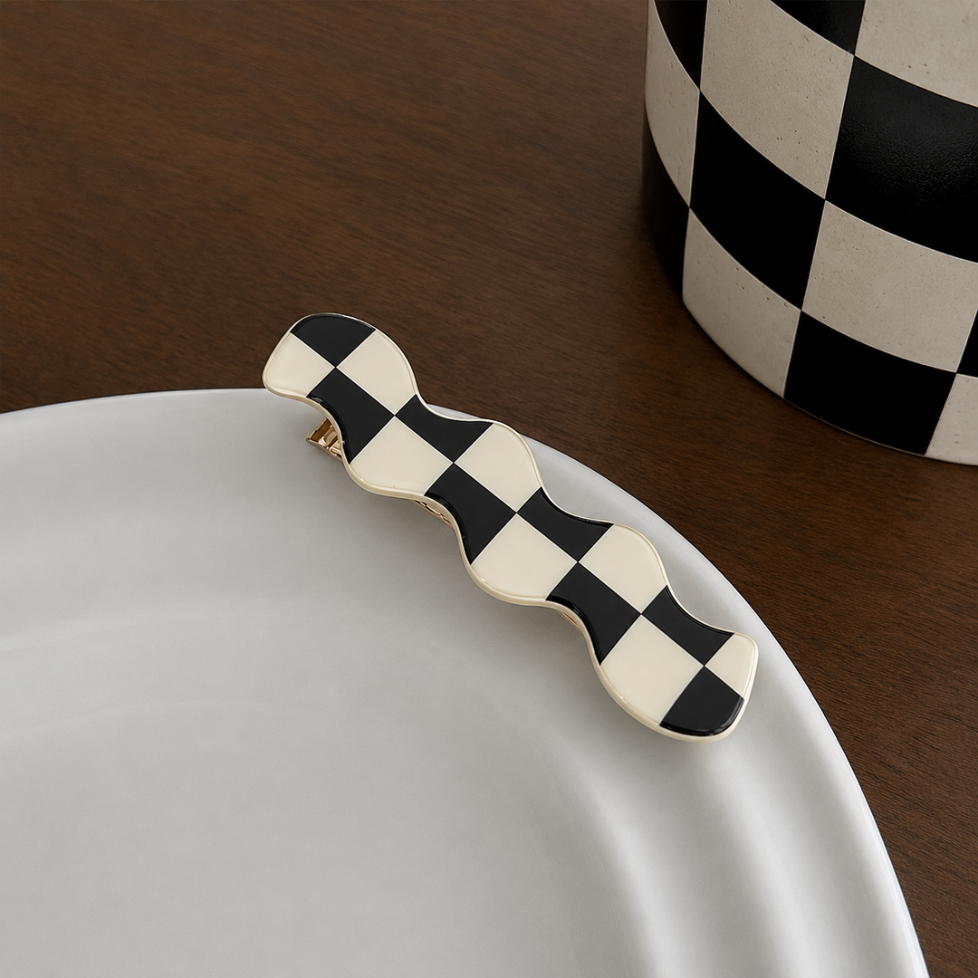 Checker Wave Hair Clip