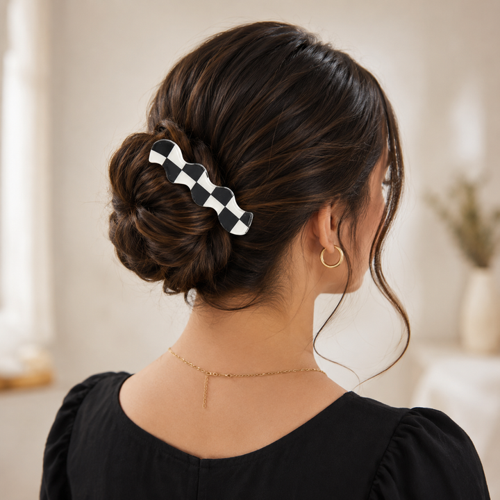 Checker Wave Hair Clip
