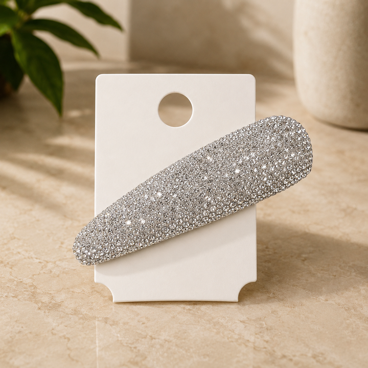 Silver Crystal Shine Hair Clip