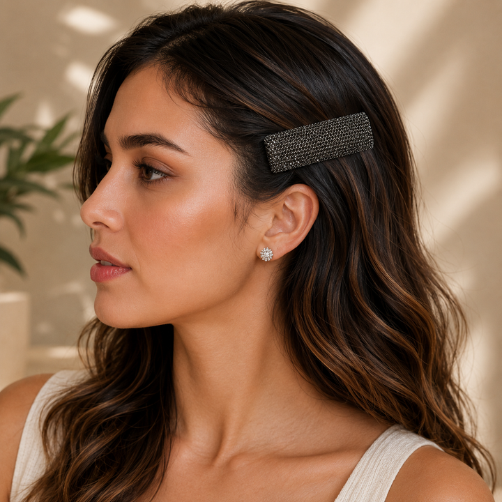 Grey Glam Curve Hair Clip