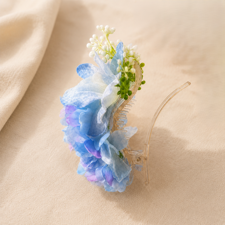 Blue Garden Hair Clip